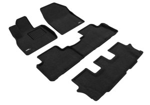 Kia Telluride Floor Mats - Front, Rear, and Third Row - 3D MAXpider - Elegant Series - Black - `20-`24 Kia Telluride Floor Mats - Front, Rear, and Third Row - 3D MAXpider - Elegant Series - Black - `20-`24